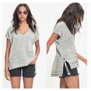 Madewell Sailport Gray V-Neck Side Tie Sweater Vest, XS